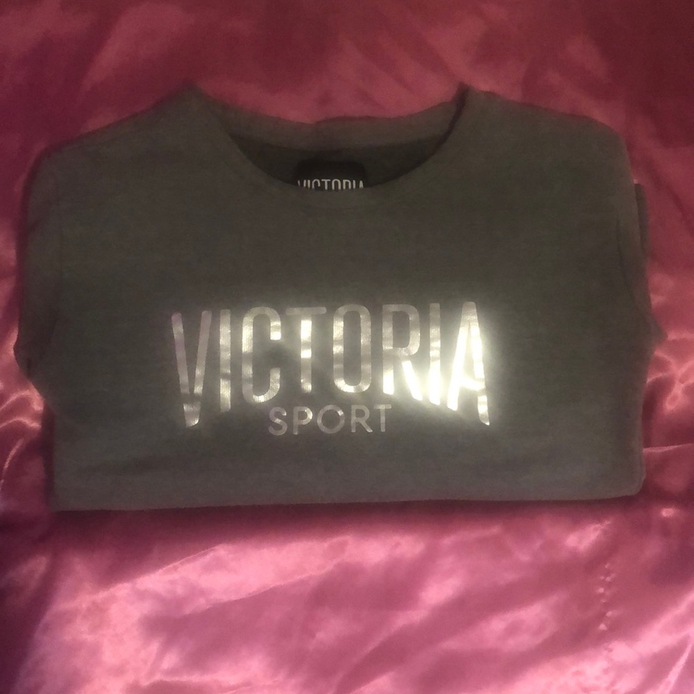 Gray and silver foil VS Sport swear shirt